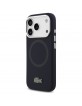 Lacoste iPhone 17 Pro Hülle Case Silikon Metal Logo Frame MagSafe Blau
