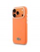Lacoste iPhone 17 Pro Hülle Case Silikon Metal Logo Frame MagSafe Orange