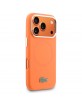 Lacoste iPhone 17 Pro Max Hülle Case Silikon Metal Logo Frame MagSafe Orange