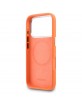 Lacoste iPhone 17 Pro Max Hülle Case Silikon Metal Logo Frame MagSafe Orange