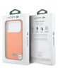Lacoste iPhone 17 Pro Max Hülle Case Silikon Metal Logo Frame MagSafe Orange