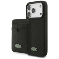 Lacoste iPhone 17 Pro Hülle Case + Wallet Petit Pique MagSafe Schwarz