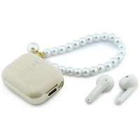 Guess Bluetooth Headphones TWS Pearl Strap Beige