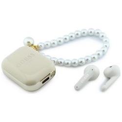 Guess Bluetooth Headphones TWS Pearl Strap Beige