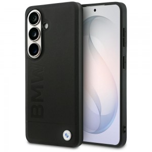 BMW Samsung S26 Case Genuine Leather Hot Stamp MagSafe Black