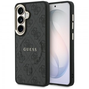 Guess Samsung S26 Hülle Case 4G Embossed Ring MagSafe Schwarz