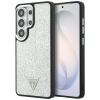 Guess Samsung S26 Ultra Hülle Case Fixed Glitter Triangle MagSafe Silber