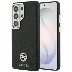Guess Samsung S26 Ultra Hülle Case Round Strass Logo MagSafe Schwarz