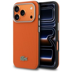 Lacoste iPhone 17 Pro Max Hülle Case Semi Wrap Petit Pique MagSafe Orange