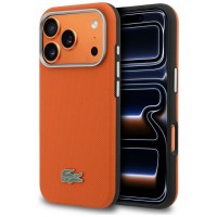 Lacoste iPhone 17 Pro Hülle Case Semi Wrap Petit Pique MagSafe Orange