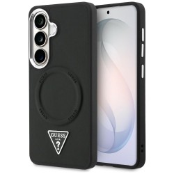 Guess Samsung S26 Hülle Case Embossed Ring Triangle Schwarz