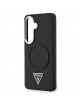 Guess Samsung S26 Hülle Case Embossed Ring Triangle Schwarz