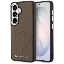 Karl Lagerfeld Samsung S26+ Plus Hülle Case Embossed Ring Initials MagSafe Braun