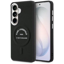 Karl Lagerfeld Samsung S26 Hülle Case Embossed RSG Logo MagSafe Schwarz