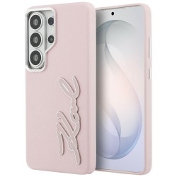 Karl Lagerfeld Samsung S26 Ultra Hülle Case Grained Signature Resin Logo Rosa