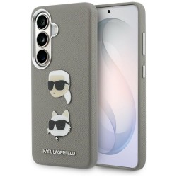 Karl Lagerfeld Samsung S26 Hülle Case Saffiano Double Heads Metal Silber