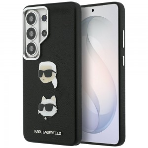 Karl Lagerfeld Samsung S26 Ultra Hülle Case Saffiano Double Heads Metal Schwarz