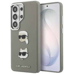 Karl Lagerfeld Samsung S26 Ultra Hülle Case Saffiano Double Heads Metal Silber