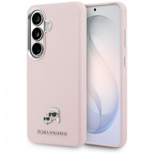 Karl Lagerfeld Samsung S26 Hülle Case Saffiano Karl Choupette Metal MagSafe Rosa