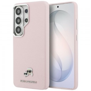 Karl Lagerfeld Samsung S26 Ultra Hülle Case Saffiano Karl Choupette Metal MagSafe Rosa