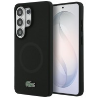 Lacoste Samsung S26 Ultra Hülle Case Silicone Metal Croc Logo MagSafe Schwarz