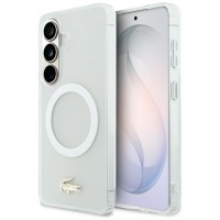 Lacoste Samsung S26 Hülle Case Shockproof Frosted MagSafe Weiß