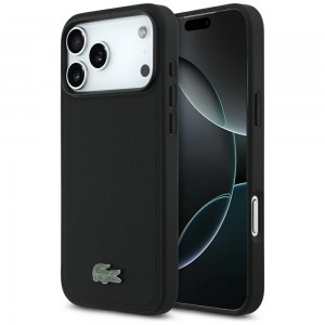 Lacoste iPhone 17 Pro Max Hülle Case Petit Pique Lacquer MagSafe Schwarz