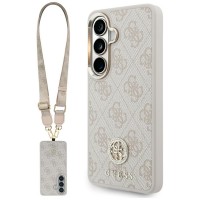 Guess Samsung S26 Crossbody Case with 4G MagSafe Rhinestone Pink