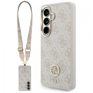 Guess Samsung S26 Crossbody Case with 4G MagSafe Rhinestone Pink