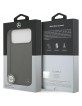 Mercedes iPhone 17 Pro Max Hülle Case Echtleder MagSafe Laurel Leave Grau