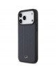 Mercedes iPhone 17 Pro Max Hülle Case Echtleder MagSafe Leaves Stripes Blau