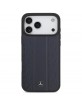 Mercedes iPhone 17 Pro Max Hülle Case Echtleder MagSafe Leaves Stripes Blau