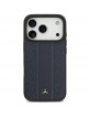 Mercedes iPhone 17 Pro Hülle Case Echtleder MagSafe Leaves Stripes Blau