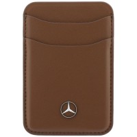 Mercedes MagSafe Magnetic Card Wallet Leather Braun