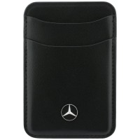 Mercedes MagSafe Magnetic Card Wallet Leather Schwarz
