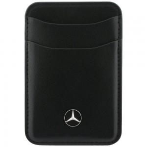 Mercedes MagSafe Magnetic Card Wallet Leather Schwarz