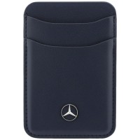 Mercedes MagSafe Magnetic Card Wallet Leather Blau