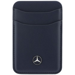 Mercedes MagSafe Magnetic Card Wallet Leather Blau
