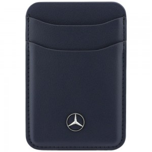 Mercedes MagSafe Magnetic Card Wallet Leather Blau