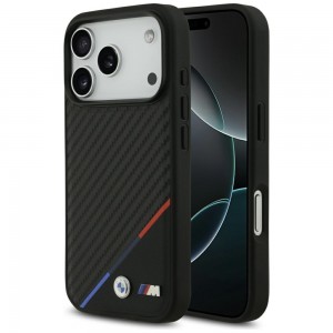 BMW iPhone 17 Pro / 18 Pro Hülle Case MagSafe M Carbon Tricolor Schwarz