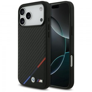 BMW iPhone 17 / 18 Pro Max Hülle Case MagSafe M Carbon Tricolor Schwarz