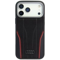 Audi iPhone 17 Pro Case Cover Genuine Leather MagSafe R8 Black
