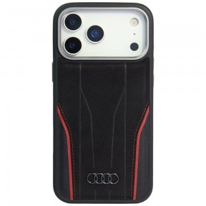 Audi iPhone 17 Pro Case Cover Genuine Leather MagSafe R8 Black