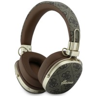 Guess Bluetooth Over-Ear Headphones with ENC Metal 4G Script Logo Brown