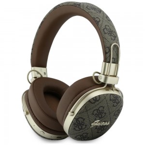 Guess Bluetooth Over-Ear Headphones with ENC Metal 4G Script Logo Brown