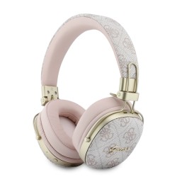 Guess Bluetooth Over-Ear Headphones with ENC Metal 4G Script Logo Pink