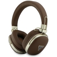 Guess Bluetooth Over-Ear Headphones with ENC Grained Triangle Logo Brown