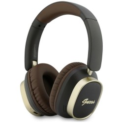 Guess Bluetooth Over-Ear Headphones with ENC Rectangle Metal Script Brown