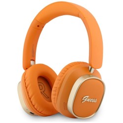 Guess Bluetooth Over-Ear Headphones with ENC Rectangle Metal Script Orange