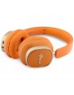 Guess Bluetooth Over-Ear Headphones with ENC Rectangle Metal Script Orange